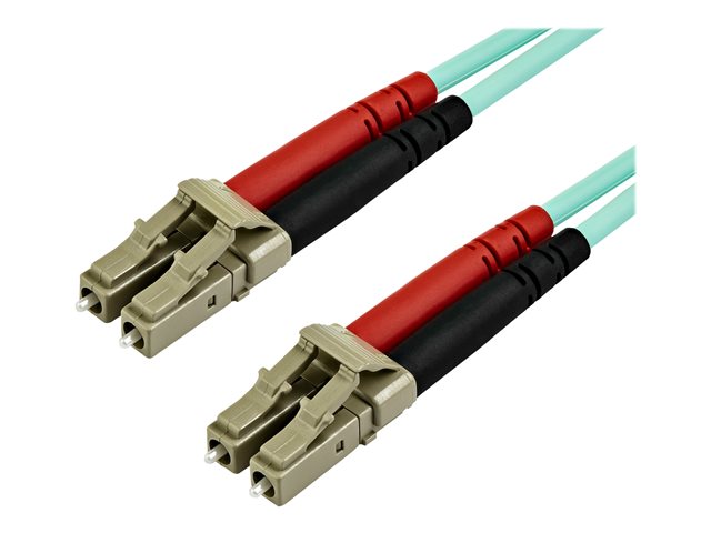 StarTech.com 7m OM3 LC to LC Multimode Duplex Fiber Optic Patch Cable - Aqua - 50/125 - LSZH Fiber Optic Cable - 10Gb (A50FBLCLC7) - Patch cable - LC multi-mode (M) to LC multi-mode (M) - 7 m - fibre optic - duplex - 50 / 125 micron - OM3 - halogen-free - aqua