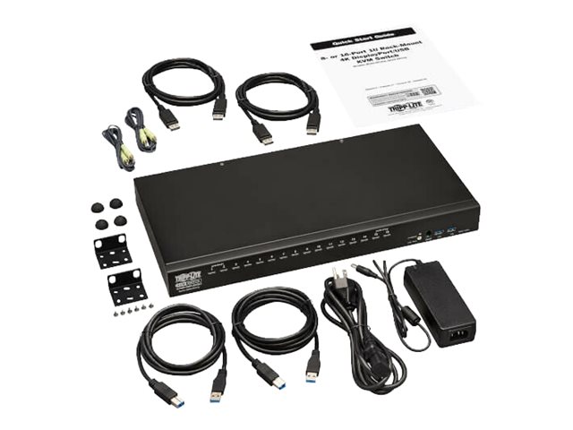 Eaton Tripp Lite series DisplayPort/USB KVM Switch 16-Port with Audio/Video and USB Peripheral Sharing, 4K 60 Hz, 1U Rack-Mount - KVM / audio / USB switch - 16 x KVM / audio / USB - 1 local user - rack-mountable