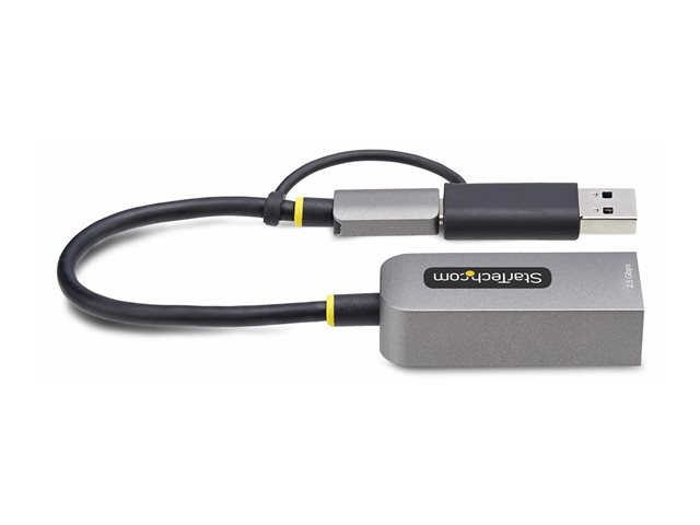 StarTech.com 2.5GbE USB-C to Ethernet Adapter with USB-A Converter - Network adapter - USB-C 3.2 Gen 1 / Thunderbolt 3 - 10M/100M/1G/2.5 Gigabit Ethernet - space grey
