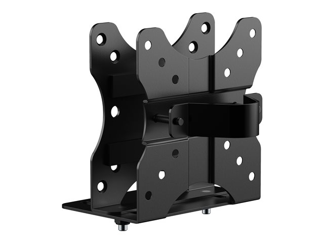 Mini PC thin client mount - fixes a mini PC to the underside of a desk or a monitor desk arm between the vesa bracket and the display - 75 x 75 or 100 x 100 - double-Articulated - accommodates devices from 17 to 70 mm thick - swl 5 kg - matt black
