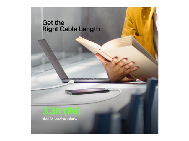 Belkin BoostCharge - USB cable - 24 pin USB-C (M) to 24 pin USB-C (M) - 1 m - white