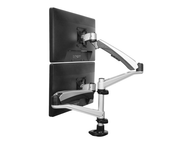 StarTech.com Desk Mount Dual Monitor Arm - Full Motion Articulating Arms - Premium Dual Monitor Stand - For up to 30\" (19.8lb/9kg) VESA Mount Monitors - Tool-less Assembly - Steel & Aluminum - Mounting kit (desk mount, grommet clamp) - full-motion - for LCD display - plastic, aluminium, steel - black, silver - screen size: 30\" - for P/N: ACCSMNT, DK30A2DH, DK30C2DAGPD, DK30C2HAGPD, PXT101YUK, TB3DK2DPM2, TB3DK2DPPD