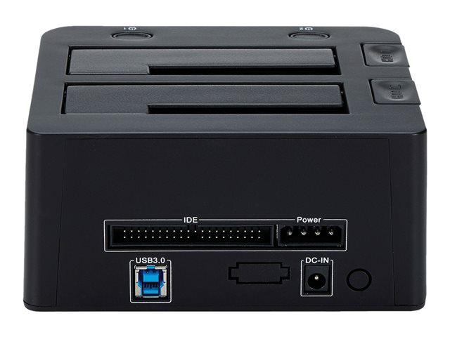StarTech.com Dual-Bay USB 3.0 to SATA and IDE Hard Drive Docking Station, USB Hard Drive Dock, External 2.53.5 SATA III and IDE (40 pin) SSDHDD Docking Station, Hot-Swap Hard Drive Bays - Top-Loading - Storage controller - 2.5\", 3.5\" - ATA / SATA 6Gb/s - USB 3.0 - black - for P/N: SVA12M5NA