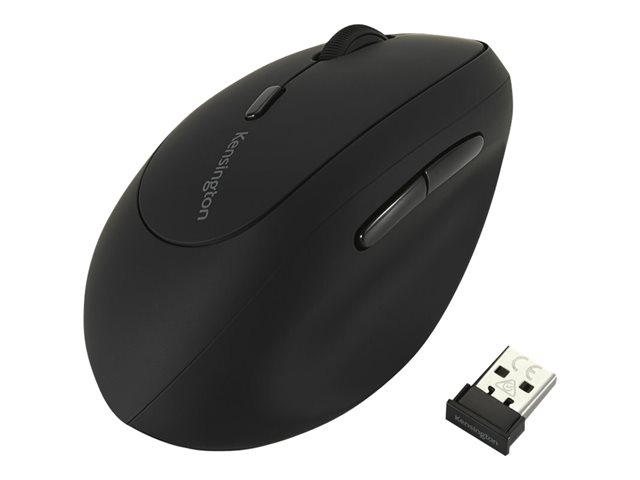Kensington Pro Fit Ergo Wireless Mouse - Vertical mouse - ergonomic - left-handed - 6 buttons - wireless - 2.4 GHz