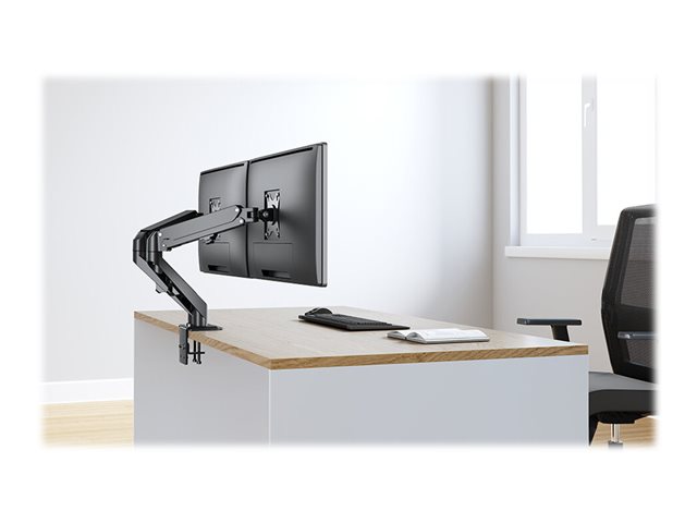 Neomounts DS70-700BL2 - Mounting kit (desk mount) - full-motion adjustable dual arm - for 2 LCD displays - black - screen size: 17\"-27\" - clamp mountable
