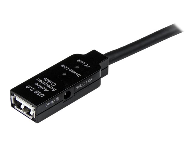 StarTech.com 20m USB 2.0 Active Extension Cable - M/F - USB extension cable - USB (M) to USB (F) - USB 2.0 - 66 ft - active - black - USB2AAEXT20M - USB extension cable - USB (M) to USB (F) - USB 2.0 - 20 m - active - black - for P/N: SVA5H2NEUA, UUSBOTG