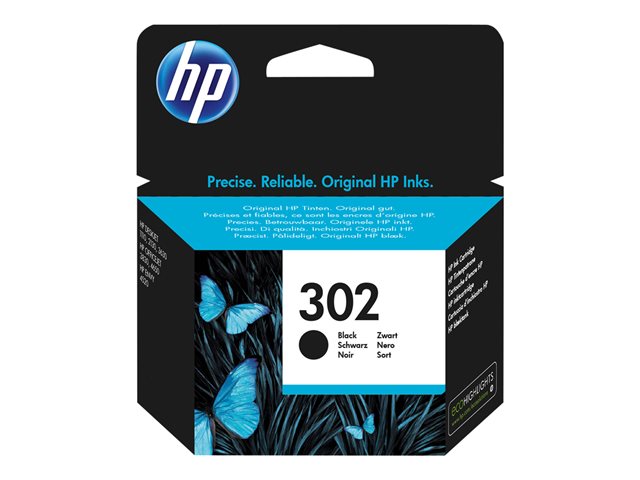 HP 302 - 3.5 ml - black - original - ink cartridge - for Deskjet 11XX, 21XX, 36XX, Envy 451X, 452X, Officejet 38XX, 46XX, 52XX