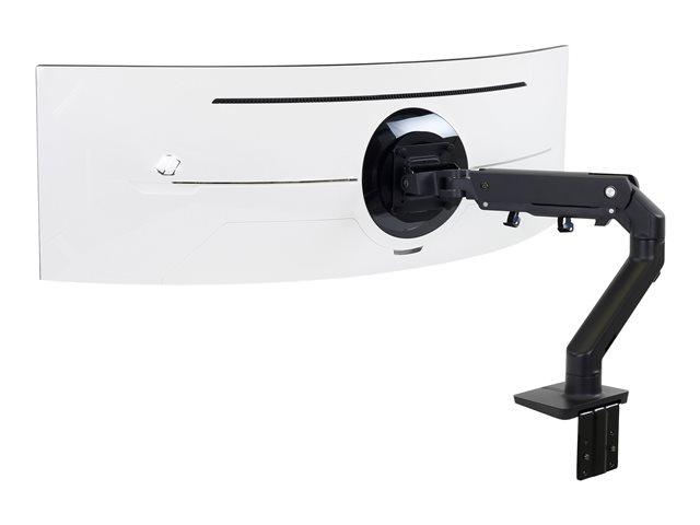 Ergotron HX - Mounting kit (articulating arm, desk clamp mount, grommet mount, mounting hardware, extension part, HD pivot) - Constant Force Technology - for LCD display/ curved LCD display - matte black - screen size: up to 49\"