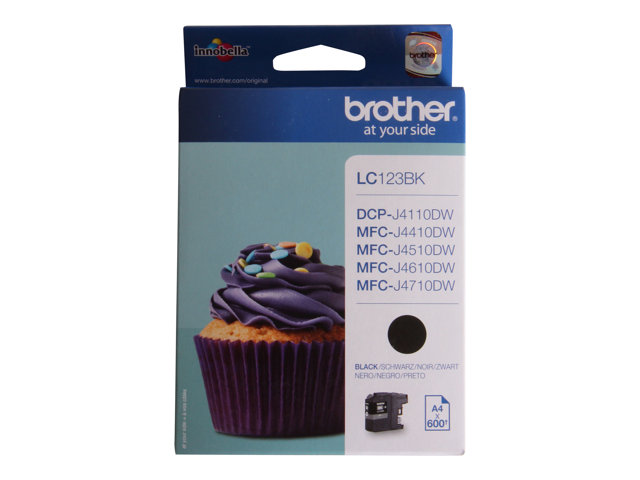 Brother LC123BK - High Yield - black - original - ink cartridge - for Brother DCP-J100, J105, J132, J152, J552, J752, MFC-J245, J470, J650, J6520, J6720, J6920