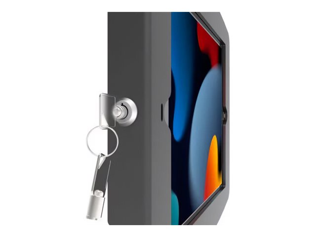 Compulocks iPad 10.2\" Space Enclosure Tilting Stand 4\" - Mounting kit (enclosure, pole stand) - for tablet - lockable - high-grade aluminium - black - screen size: 10.2\" - desk-mountable - for Apple 10.2-inch iPad (7th generation, 8th generation, 9th generation)