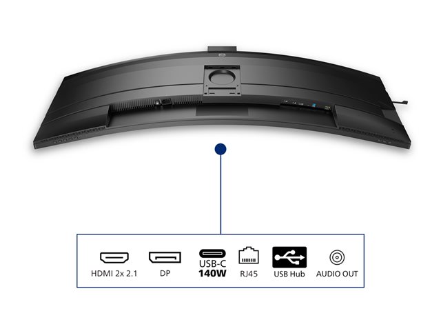 Philips 49B2U5900CH - 5000 Series - LED monitor - curved - USB - 49\" (48.8\" viewable) - 5120 x 1440 Dual Quad HD @ 75 Hz - VA - 400 cd/m² - 3000:1 - DisplayHDR 400 - 4 ms - 2xHDMI, DisplayPort, USB-C - speakers - black