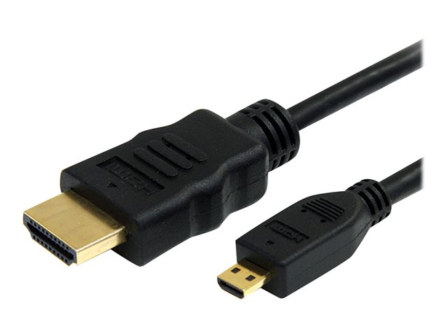 StarTech.com 1m High Speed HDMI Cable with Ethernet HDMI to HDMI Micro - HDMI cable with Ethernet - HDMI male to 19 pin micro HDMI Type D male - 1 m - black