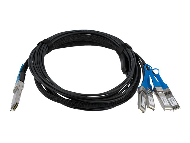 StarTech.com MSA Uncoded Compatible 3m 40G QSFP+ to 4x SFP+ Direct Attach Breakout Cable Twinax, 40GbE QSFP+ to 4x SFP+ Copper DAC 40 Gbps Low Power Passive Transceiver Module DAC Cable - Lifetime Warranty (QSFP4SFPPC3M) - Breakout cable - QSFP+ latched to SFP+ latched - 3 m - twinaxial - SFF-8431/SFF-8432/SFF-8436 - passive - black