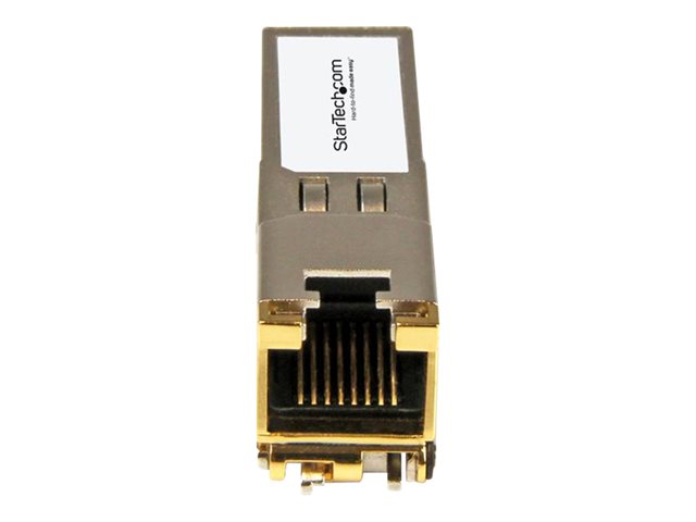 StarTech.com Brocade BRSFP-1GECOPR Compatible SFP Module, 1000BASE-T, SFP to RJ45 Cat6/Cat5e, 1GE Gigabit Ethernet SFP, RJ-45 (Copper) 100m, 1Gbps/1000Mbps Mini GBIC Transceiver SFP Module - Lifetime Warranty (BRSFP-1GECOPR-ST) - SFP (mini-GBIC) transceiver module (equivalent to: Brocade BRSFP-1GECOPR) - GigE - 10Base-T, 100Base-TX, 1000Base-T - RJ-45 - up to 100 m