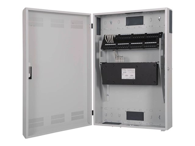 WALL MOUNTING CABINET SLIM 900X600X200 MM 3U HORIZONTAL AND 3U VERTICAL GREY (RAL 7035)