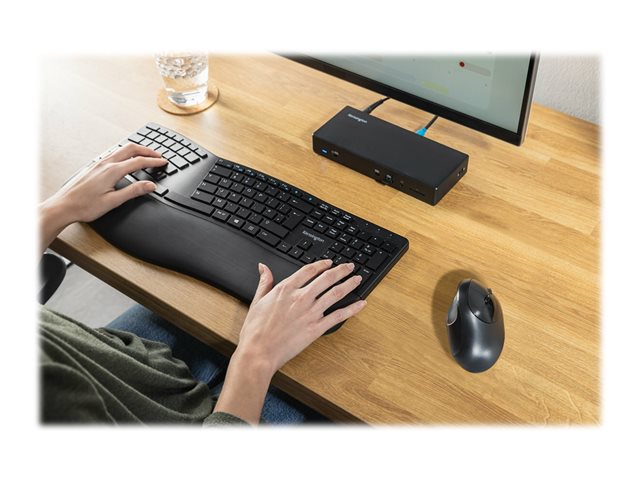 Kensington Pro Fit Ergo Wireless Keyboard and Mouse - Keyboard and mouse set - wireless - 2.4 GHz, Bluetooth 4.0, Bluetooth 4.2 - French - black