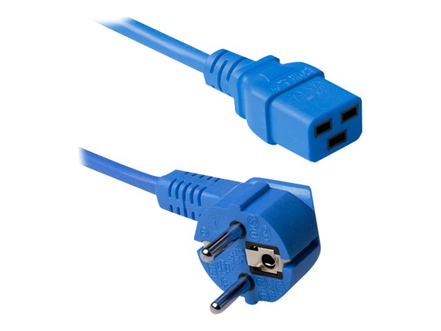 ACT 230V aansluitkabel schuko male (haaks) - C19 blauw 0.6 m