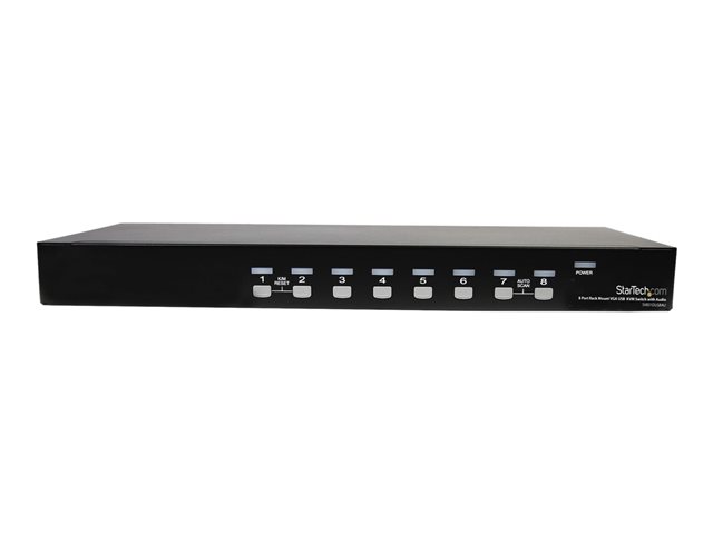 StarTech.com 8 Port VGA KVM Switch - 1U Rack Mount - USB VGA KVM Switch with Audio - 1920 x 1440 @60hz - KVM Video Switch (SV831DUSBAU) - KVM / audio switch - 8 x KVM / audio - 1 local user - desktop - for P/N: RK3236BKF, RK4236BKB, RK4242BK24, RK424
