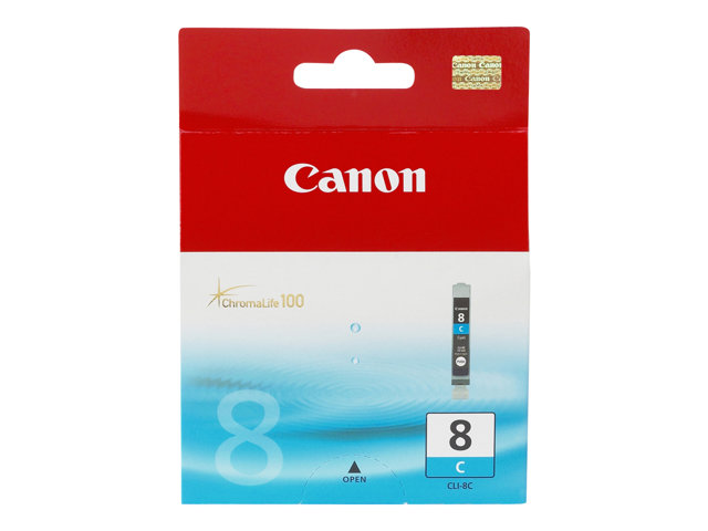 Canon CLI-8C - 13 ml - cyan - original - ink tank - for PIXMA iP3500, iP4500, iP5300, MP510, MP520, MP610, MP960, MP970, MX700, MX850, Pro9000