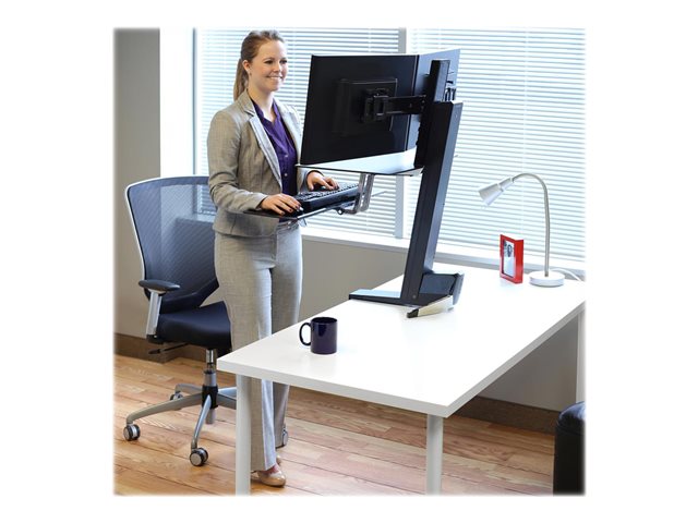 Ergotron WorkFit-S Dual Workstation - Standing desk converter - rectangular - aluminium, high-grade plastic - black