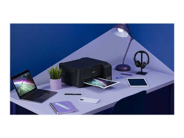 Epson EcoTank ET-2710 - Multifunction printer - colour - ink-jet - refillable - A4/Legal (media) - up to 10 ppm (printing) - 100 sheets - USB, Wi-Fi - black