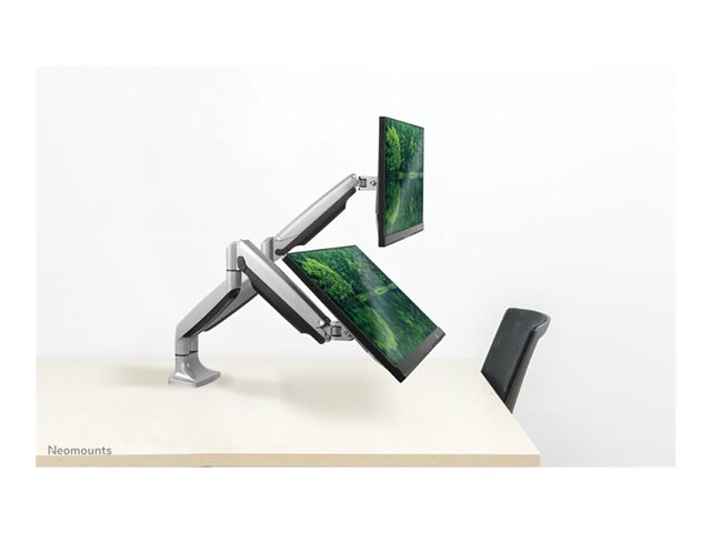 Neomounts NM-D750D - Mounting kit - full-motion - for 2 LCD displays - silver - screen size: 10\"-32\" - clamp mountable, grommet, desk-mountable