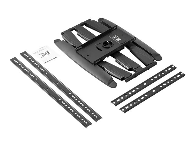 StarTech.com TV Wall Mount supports up to 70 inch VESA Displays, Low Profile Full Motion Universal TV Flat Screen Wall Mount Heavy Duty Adjustable Tilt/Swivel Articulating Arm Bracket - Cable Management (FPWARTB2) - Mounting kit (wall mount, wrench, 2 vertical brackets, 2 horizontal brackets) - for TV - plastic, steel - black - screen size: 32\"-70\" - wall-mountable - for P/N: HDMIPLATE