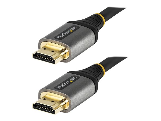 StarTech.com 6ft (2m) HDMI 2.1 Cable, Certified Ultra High Speed HDMI Cable 48Gbps, 8K 60Hz/4K 120Hz HDR10+ eARC, Ultra HD 8K HDMI Cable / Cord w/TPE Jacket, For UHD Monitor/TV/Display - Dolby Vision/Atmos, DTS-HD (HDMM21V2M) - Ultra High Speed - HDMI cable with Ethernet - HDMI male to HDMI male - 2 m - double shielded - grey, black - passive, 4K120Hz support, 8K60Hz support - for P/N: 4PORT-8K-HDMI-SWITCH