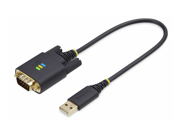 StarTech.com 1ft (30cm) USB to Serial Adapter Cable, COM Retention, RS232 - USB / serial cable - USB (M) to DB-9 (M) screwable - 30.5 cm - rugged, molded