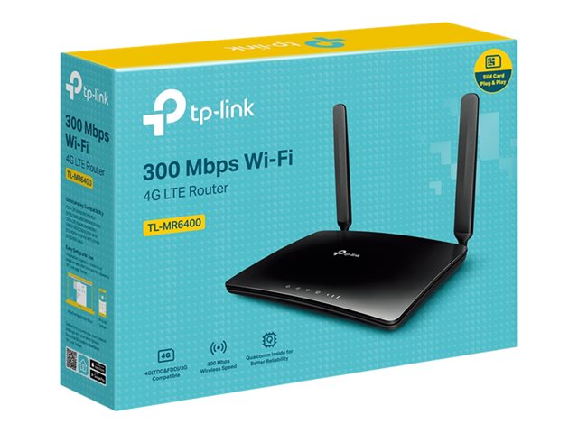 TP-Link TL-MR6400 4G LTE - V4 - wireless router - WWAN 4-port switch 2.4 GHz