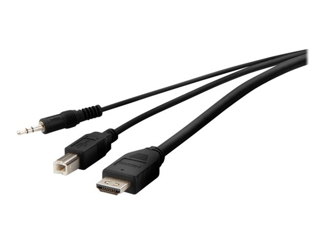 Belkin Secure KVM Combo Cable - Video / USB / audio cable - TAA Compliant - USB, mini jack, HDMI (M) to USB Type B, mini jack, HDMI (M) - 3.05 m - passive, 4K support - black