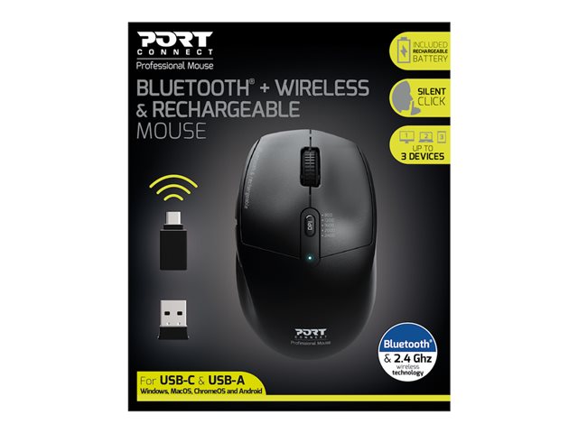 BLUETOOTH + 24 GHZ COMBO RECHARGEABLE PROFESSIONAL MOUSE