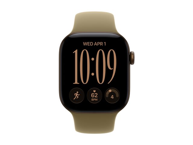 Apple Watch Series 12 GPS + Cellular 42mm Dark Bronze Aluminium Case with Olive Sport Band - M/L