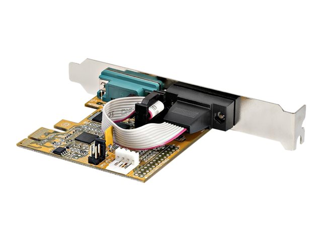 StarTech.com 2-Port PCI Express Serial Card, Dual Port PCIe to RS232 (DB9) Serial Interface Card, 16C1050 UART, Standard or Low Profile Brackets, COM Retention, For Windows & Linux - PCIe to Dual DB9 Card (21050-PC-SERIAL-LP) - Serial adapter - PCIe 2.0 low profile - RS-232 x 2 - yellow