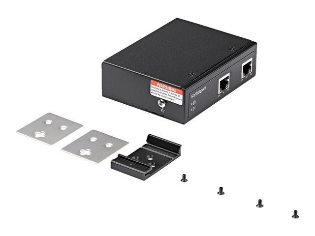 StarTech.com Industrial Single Port Gigabit PoE Extender, 60W 802.3bt PoE /PoE+/ PoE++, 100m/330ft, Power Over Ethernet Network Range Extender, IP-30 Housing, -40C to +75C, PD PoE Extender - 60W PoE++ Extender (POEEXT1G60W) - Network/power extender - 1GbE - 10Base-T, 100Base-TX, 1000Base-T - 1 ports - up to 100 m