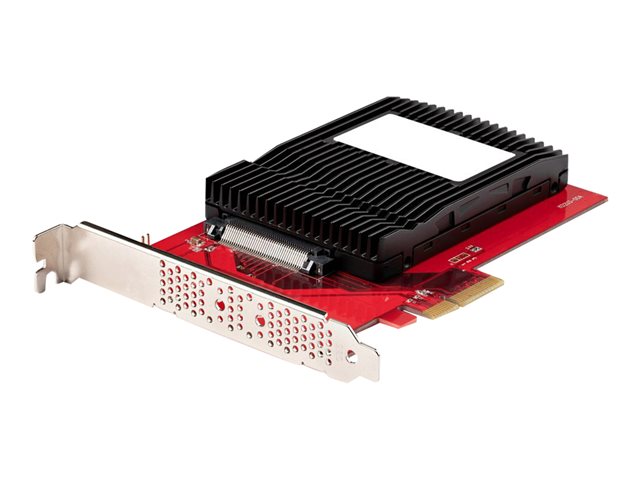 StarTech.com U.3 to PCIe Adapter Card, PCIe 4.0 x4 Adapter For 2.5\" U.3 NVMe SSDs, SFF-TA-1001 PCI Express Add-in Card for Desktops/Servers, TAA Compliant - OS Independent (PEX4SFF8639U3) - Interface adapter - 2.5\" - U.3 NVMe - PCIe 4.0 x4 - red - TA
