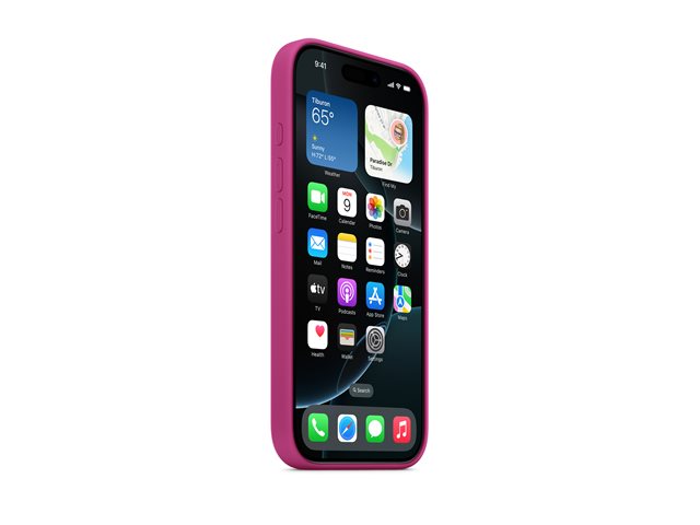 Apple - Back cover for mobile phone - MagSafe compatibility - silicone - Fuchsia - for iPhone 16 Pro