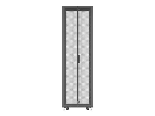 Rack 42U 1998mm (78.6)H x 600mm (23.62)W x 1115mm (43.89)D with Perf. Front Door Perf. Split Rear Doors Black gray shock packaging