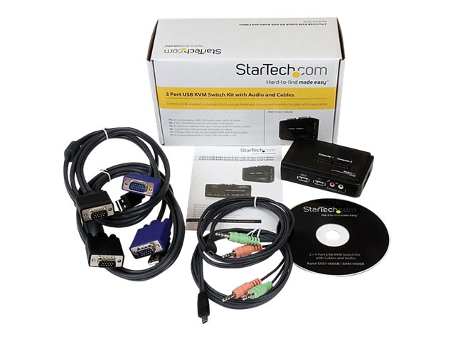 StarTech.com 2 Port USB VGA KVM Switch - Single VGA - Hot-key & Audio Support - 2048x1536 @60Hz KVM Switch - KVM Video Switch (SV211KUSB) - KVM / audio switch - 2 x KVM / audio - 1 local user - desktop