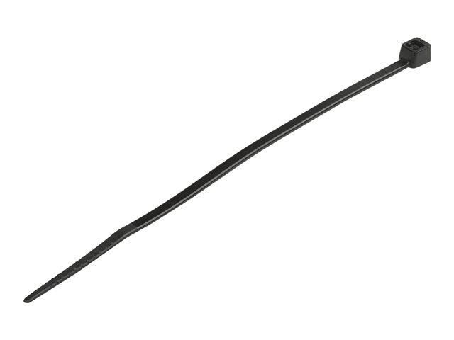 StarTech.com 4\"(10cm) Cable Ties, 1/16\"(2mm) wide, 7/8\"(22mm) Bundle Diameter, 18lb(8kg) Tensile Strength, Nylon Self Locking Zip Ties with Curved Tip, 94V-2/UL Listed, 100 Pack, Black - Nylon 66 Plastic - TAA (CBMZT4B) - Cable tie - 10.16 cm - black - TAA Compliant (pack of 100)
