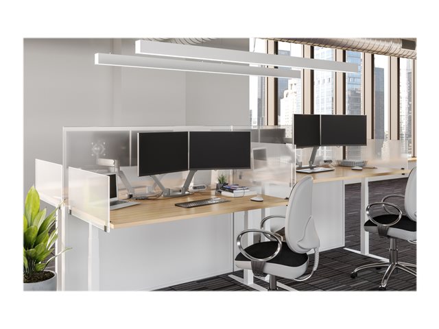 Chief Koncis Dual Monitor Desk Mount - For Displays 10-32\" - Silver - Mounting kit (dual arm, arm desk clamp base) - for 2 LCD displays - silver - screen size: up to 32\" - clamp mountable, grommet, desk-mountable