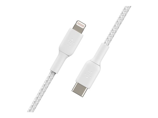 Belkin BoostCharge - Lightning cable - 24 pin USB-C male to Lightning male - 1 m - white - USB Power Delivery (18W)