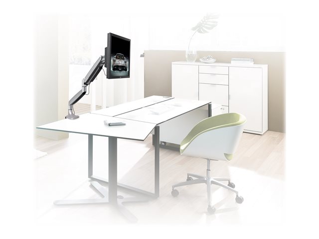 StarTech.com Desk Mount Monitor Arm, Heavy Duty Ergonomic VESA Monitor Arm, Single Display up to 9kg, Full Motion, Height Adjustable, Articulating, Aluminum, C-Clamp/Grommet, Silver - Small Footprint Design - Mounting kit - adjustable arm - for LCD display - heavy duty aluminium - silver - screen size: 12\"-34\" - desk-mountable - for P/N: ACCSMNT, MONPROTECT