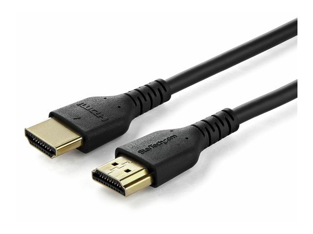 StarTech.com 1.5m (4.9ft) Premium High Speed HDMI Cable with Ethernet, 4K - Premium High Speed - HDMI cable with Ethernet - HDMI male to HDMI male - 1.5 m - shielded - black - 4K60Hz (4096 x 2160) support, HDR support, rugged, passive