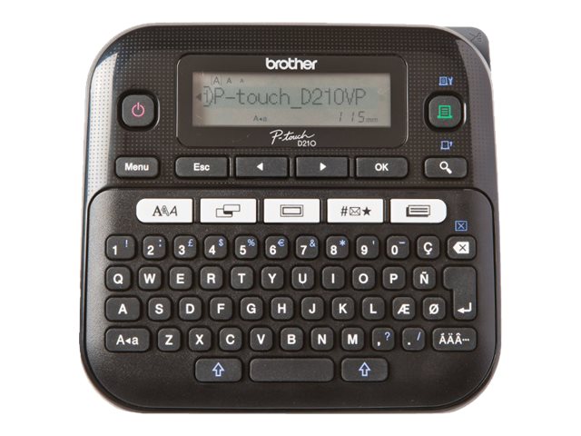 Brother P-Touch PT-D210VP - Labelmaker - B/W - thermal transfer - Roll (1.2 cm) - 180 dpi - up to 20 mm/sec - 2 line printing