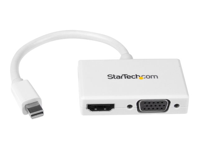 StarTech.com Mini DisplayPort to HDMI and VGA Adapter - Mini DisplayPort Multiport Hub for Your HDMI or VGA Monitor / Display (MDP2HDVGAW) - Video converter - DisplayPort - HDMI, VGA - white - for Apple MacBook Air