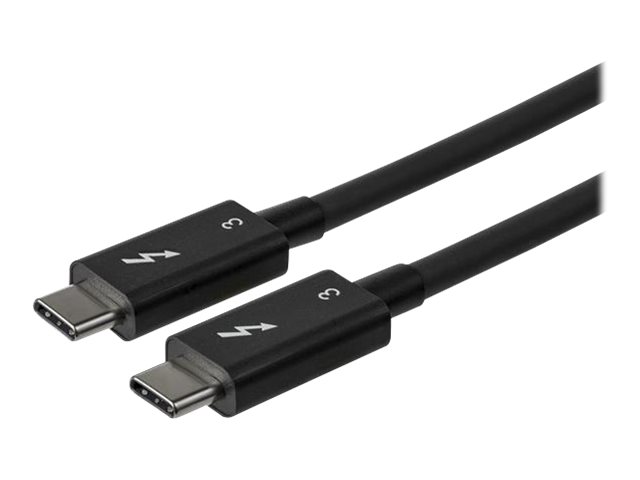 StarTech.com 2.6ft (80cm) Thunderbolt 3 Cable, 40Gbps, 100W PD, 4K/5K Video, Thunderbolt-Certified, Compatible w/ TB4/USB 3.2/DisplayPort - Thunderbolt cable - 24 pin USB-C (M) to 24 pin USB-C (M) - Thunderbolt 3 / USB / DisplayPort - 80 cm - 4K support, 5K support - black - for P/N: PEXUSB321C