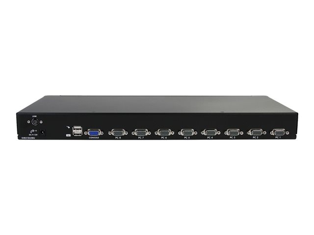 StarTech.com 8-Port USB KVM Swith with OSD - TAA Compliant - 1U Rack Mountable VGA KVM Switch (SV831DUSBU) - KVM switch - 8 x KVM port(s) - 1 local user - desktop - for P/N: RK3236BKF, RKCONS1701, RKCONS17HD, RKCONS1901, RKCONS1908K, RKCONS1916K, RKQMCAB12V2