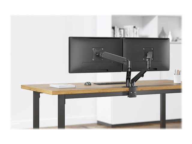 Neomounts DS70-700BL2 - Mounting kit (desk mount) - full-motion adjustable dual arm - for 2 LCD displays - black - screen size: 17\"-27\" - clamp mountable