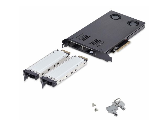 StarTech.com M.2 NVMe SSD Drive Tray for use in PCIe Expansion Product Series - Drive Tray for an Additional Hot Swappable Drive (TR-M2-REMOVABLE-PCIE) - Interface adapter - M.2 - M.2 NVMe Card / PCIe 4.0 (NVMe) - PCIe 4.0 - black, silver